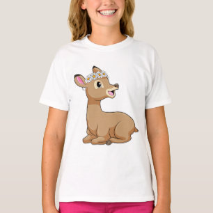 T-shirt Cerf avec Fleur marguerite