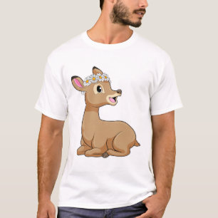 T-shirt Cerf avec Fleur marguerite