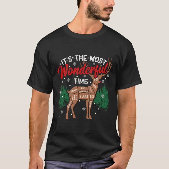 T-shirt Cerf Bbq Funny Grill Bbq Pitmaster Christmas Rb (Devant)