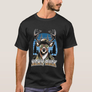T-shirt Cerf Chanceux Buck Camouflage Chasse Camo Chasseur