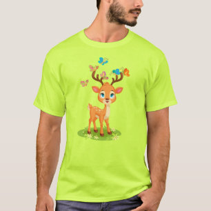 T-shirt Cerf de bébé mignon avec papillons-47568