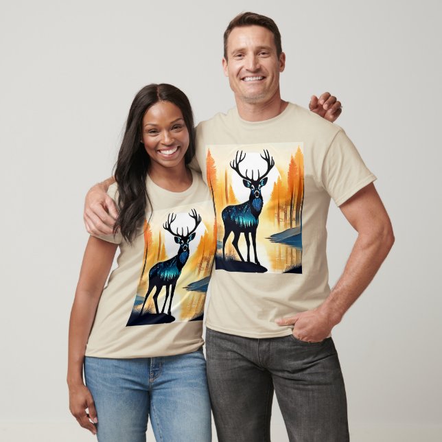 T-shirt Cerf de la forêt mystique (Unisexe)