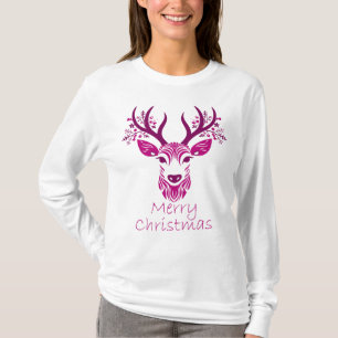 T-shirt Cerf de Noël Long Manche