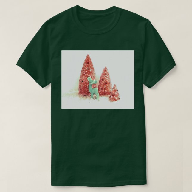 T-shirt Cerf de Noël rétro (Design devant)