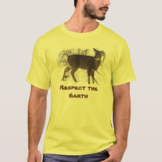T-shirt Cerf en neige - Jour des terres (Devant)