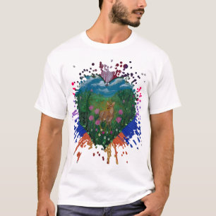 T-shirt Cerf enchanté dans un cœur de nature - œuvre d'art