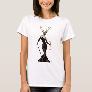 T-shirt Cerf glamour en noir 3