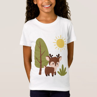 T-Shirt Cerf mignon dans la forêt