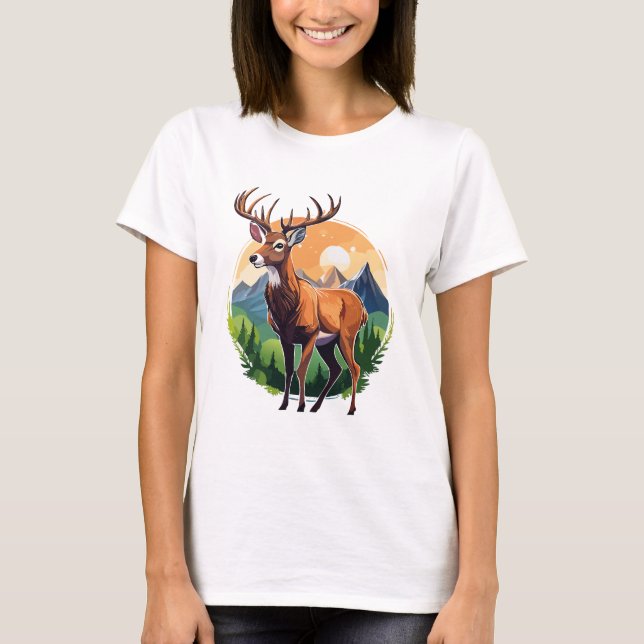 T-shirt Cerf rouge (Devant)