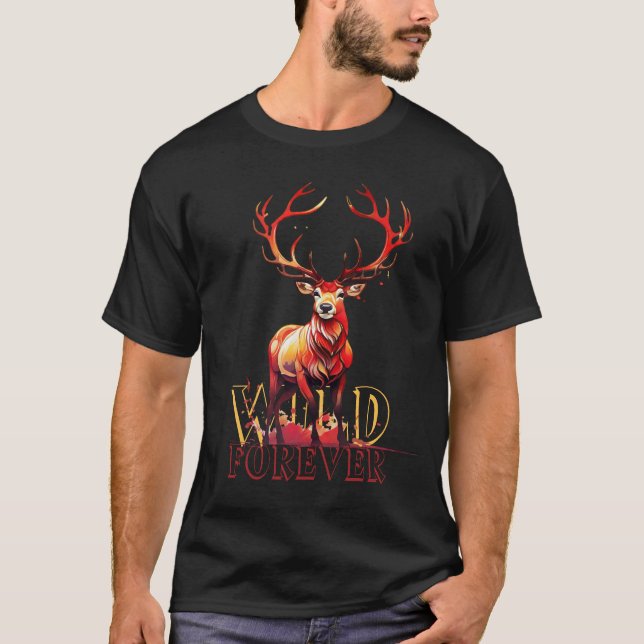 T-shirt Cerf sauvage pour toujours (Devant)