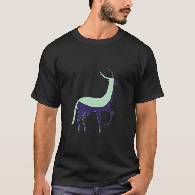 T-shirt Cerf vert et bleu (Devant)