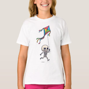 T-shirt Cerf-Volant Coloré Enfant Squelette en Course