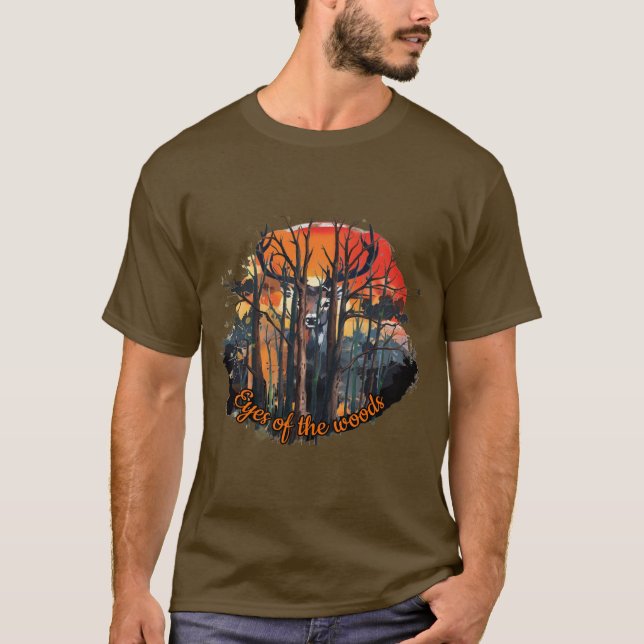 T-shirt Cerf : Yeux des bois. (Devant)