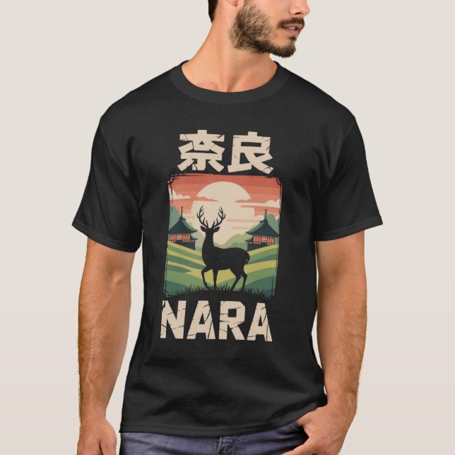 T-shirt Cerfs au coucher de soleil de Nara (Devant)