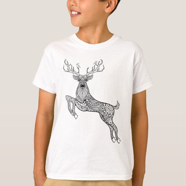 T-shirt Cerfs communs à cornes magiques avec le (Devant)