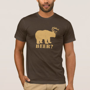 T-shirt Cerfs communs = bière d'ours ? Pièce en t ivre de