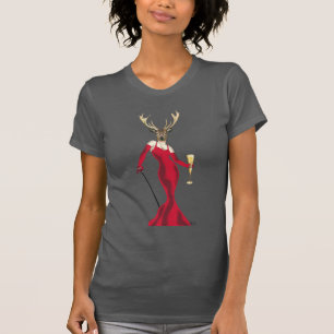 T-shirt Cerfs communs de charme en rouge