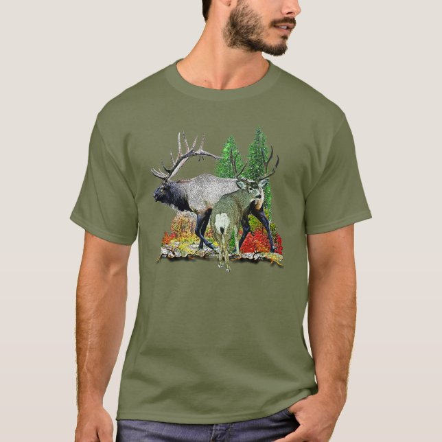 T-shirt Cerfs communs de mâle d'élans de Taureau (Devant)