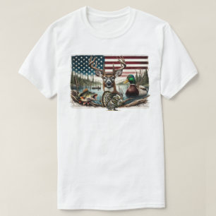 T-shirt Cerfs et campagne américaine
