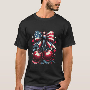 T-shirt Cerise avec Coquette Bow 4 juillet American Pa