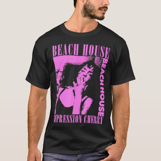 T-shirt Cerise de dépression de la maison de plage (Devant)