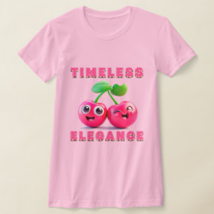 T-shirt Cerise joyeuse de style dessin animé adorable