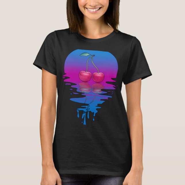 T-shirt Cerise Sunset Retro vintage (Devant)