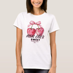 T-shirt Cerises Coquette Rose Rouge