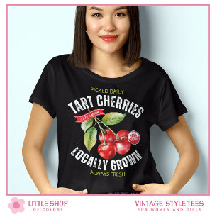 T-shirt Cerises de fruits de style vintage