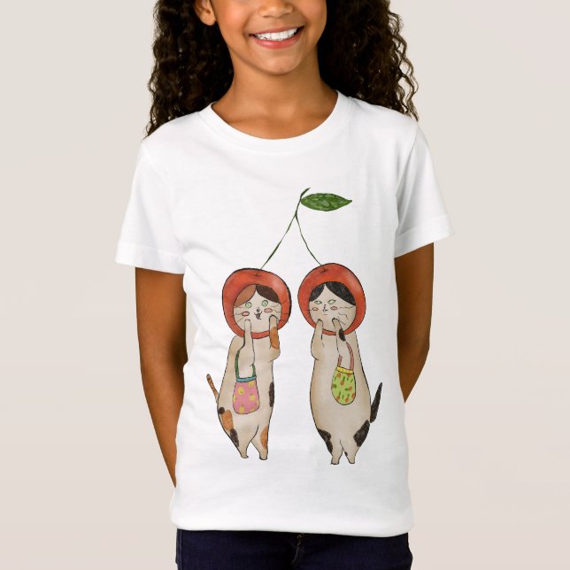 T-Shirt Cerises Félinées (Devant)