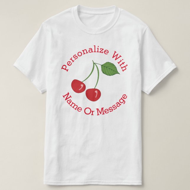 T-shirt Cerises rétro PERSONNALISÉES (Design devant)