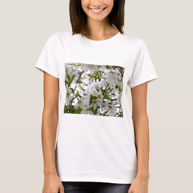T-shirt Cerisier à fleurs blanches (Devant)