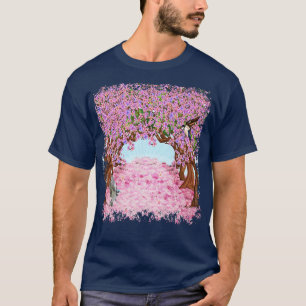 T-shirt Cerisier Fleur Arbre Japonais Sakura Hummingbirds 