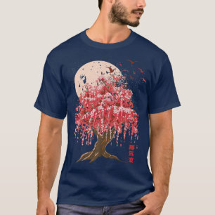 T-shirt Cerisier Fleur Arbre Vintage Asiatique Japonais Gr