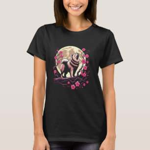 T-shirt Cerisier Fleur Lune Chow Chien race Animaux - Japa