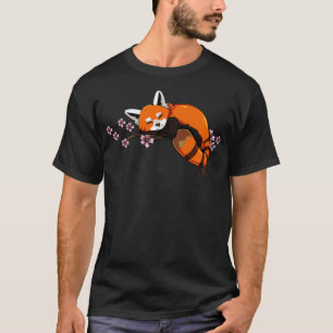 T-shirt Cerisier Fleur Rouge Panda Sakura Animal Kanj