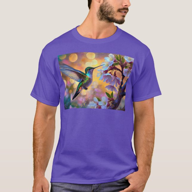 T-shirt Cerisier Imaginaire Sunrise Hummingbird  (Devant)