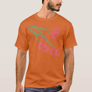 T-shirt Cerisier japonais Sakura fleur minimaliste Gra