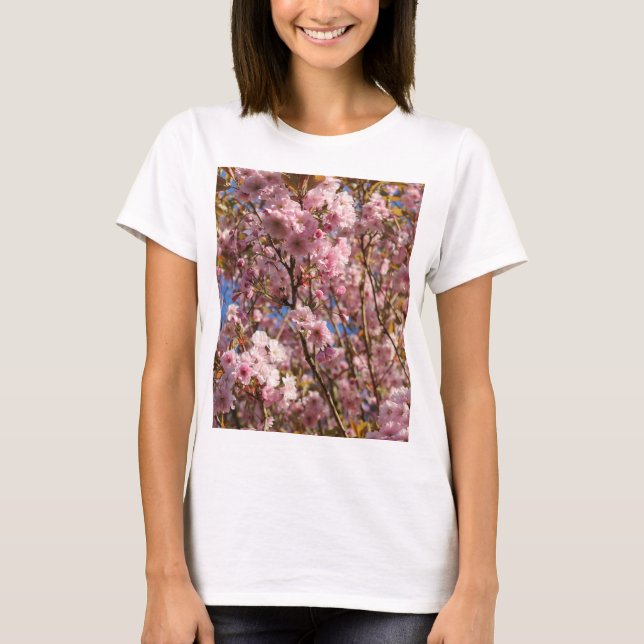 T-shirt Cerisier rose de printemps en fleurs (Devant)