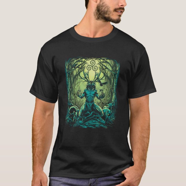 T-shirt Cernunnos Celtic Folklore Pagan Mythologie irlanda (Devant)
