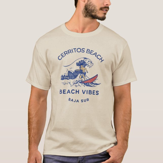 T-shirt Cerritos Beach Mexico Plages vibes Surfer (Devant)