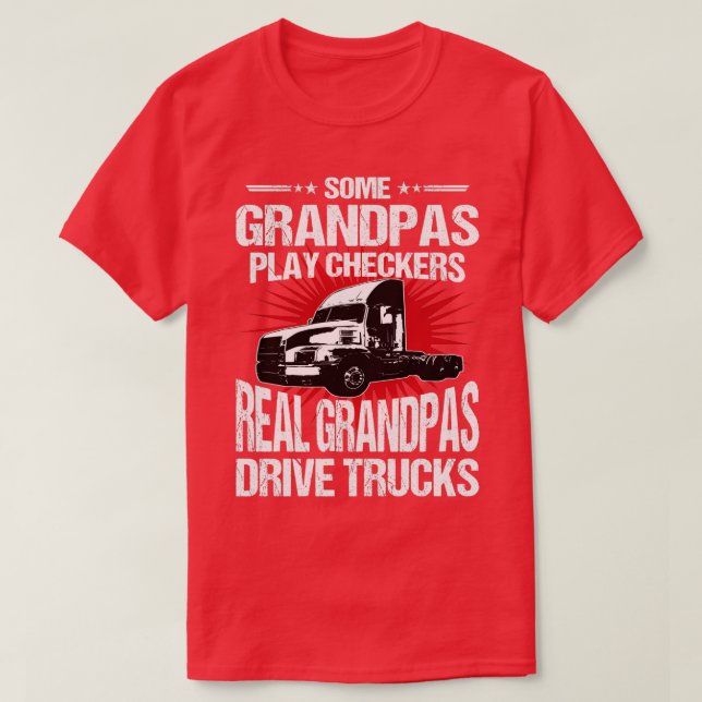 T-shirt Certains papas Jouer Checkers Trucker Grand-père (Design devant)