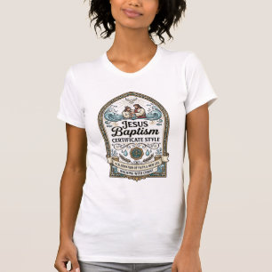 T-shirt Certificat de baptême de Jésus Style Certificat de