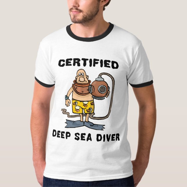T-shirt certifié de plongeur de mer profonde (Devant)