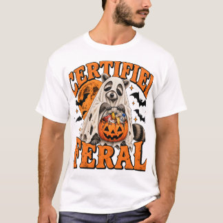 T-shirt Certifié Fou Raton Laveur Fantôme Vintage