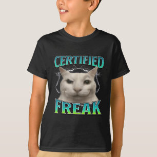 T-shirt Certifié Freak Funny Chat Mème Maudit Silly Starin