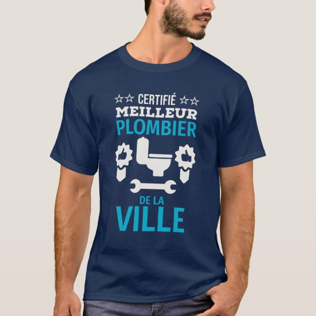 T-shirt Certifié meilleur diplombier de la ville (Devant)