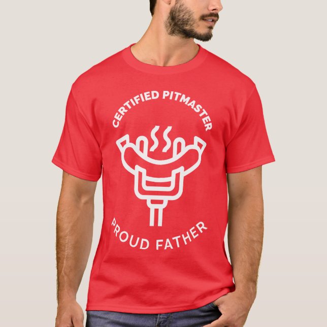 T-shirt Certifié Pitmaster Fier Père Funny Fête des pères (Devant)