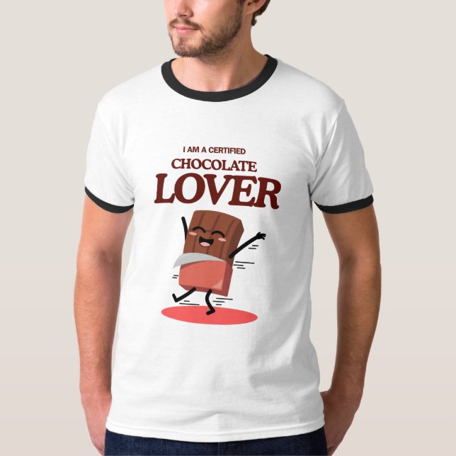 T-shirt Certified Chocolate Lover | Funny Chocolate Design (Devant)