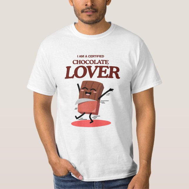 T-shirt Certified Chocolate Lover | Funny Chocolate Design (Devant)